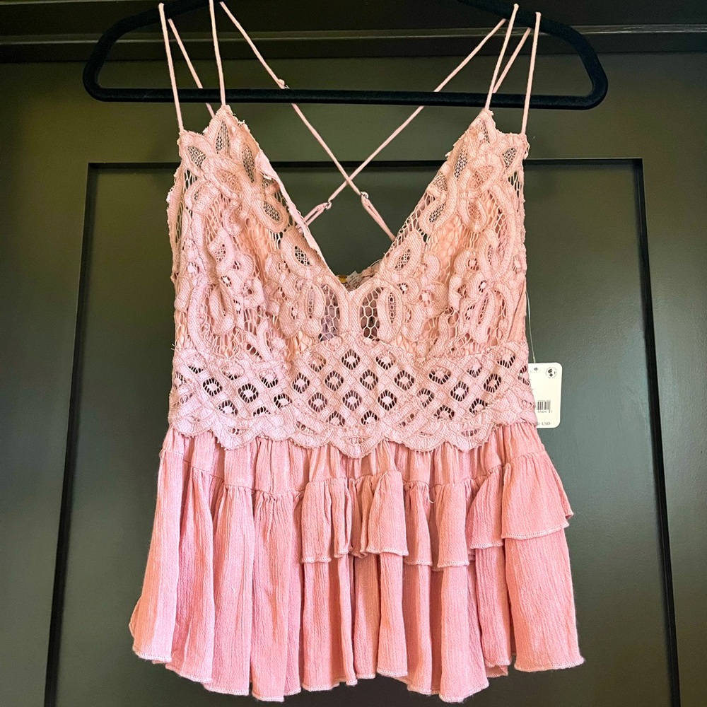 ❌SOLD❌Free People Adella Cami Top, New With Tags, Color: Mauve, Size: Large